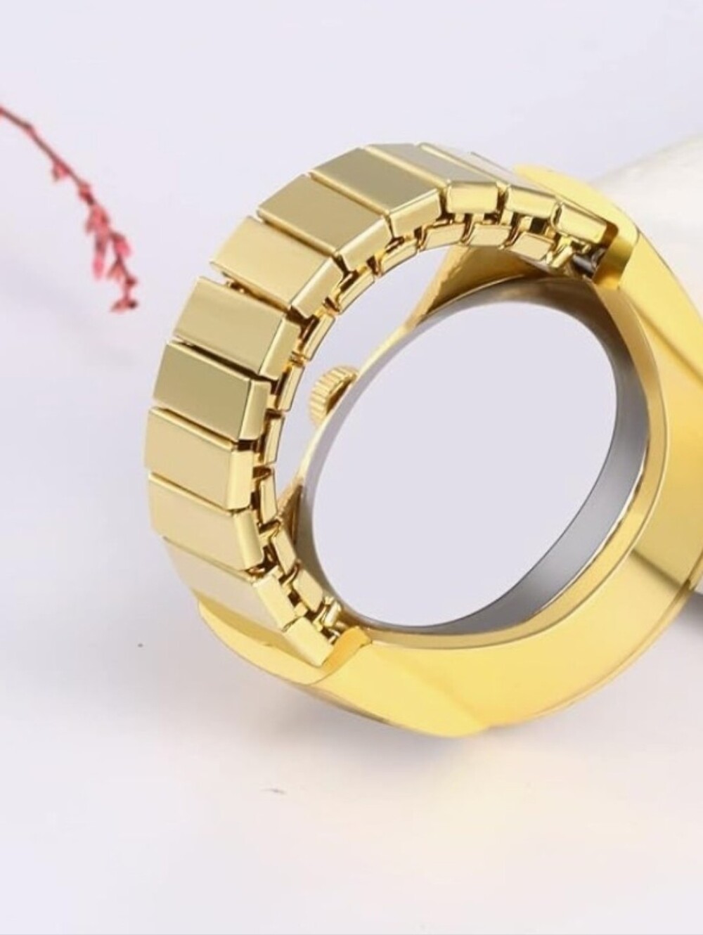 Gold Tone Watch Ring with Roman Numerals - Picture 4 of 4